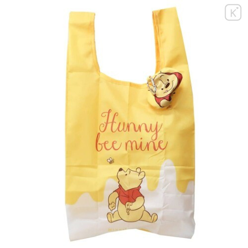 Japan Disney Ecot Mini Eco Shopping Bag - Pooh - 1