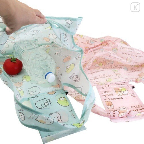 Japan San-X Antibacterial Eco Shopping Bag (S) - Sumikko Gurashi / Blue - 3