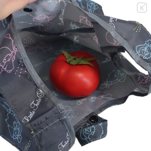 Japan Sanrio Convenience Eco Shopping Bag - Little Twin Stars / Gray - 2