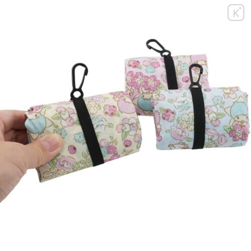 Japan Sanrio Smart Eco Shopping Bag - Little Twin Stars / Flower Yellow - 2