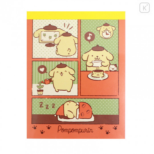 Japan Sanrio Mini Notepad - Pompompurin / Comic - 1