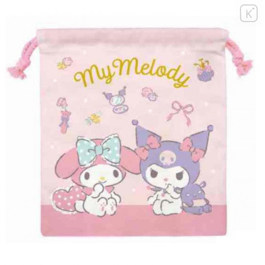 Japan Sanrio Drawstring Bag - My Melody & Kuromi - 1