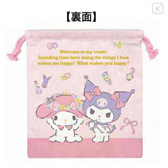 Japan Sanrio Drawstring Bag - My Melody & Kuromi - 2