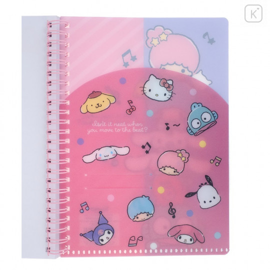 Sanrio A5 Twin Ring Notebook with File - Mix - 3