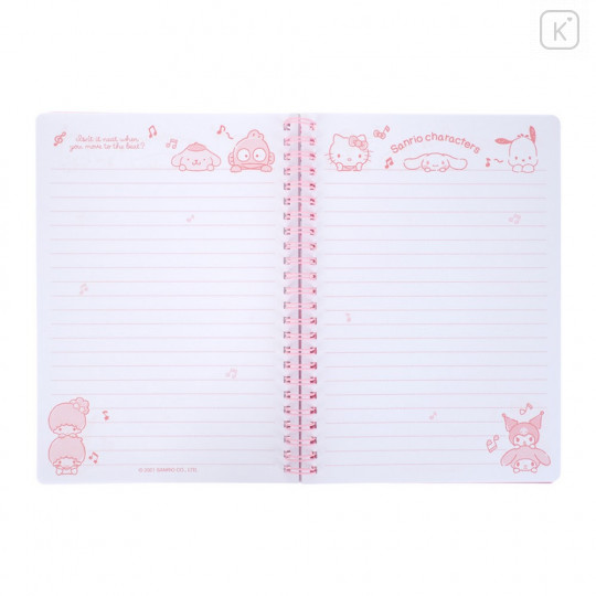 Sanrio A5 Twin Ring Notebook with File - Mix - 4