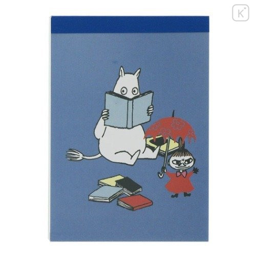Japan Moomin Mini Notepad - Moomintroll & Little My / Reading - 1