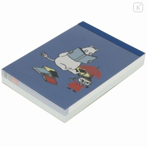 Japan Moomin Mini Notepad - Moomintroll & Little My / Reading - 3