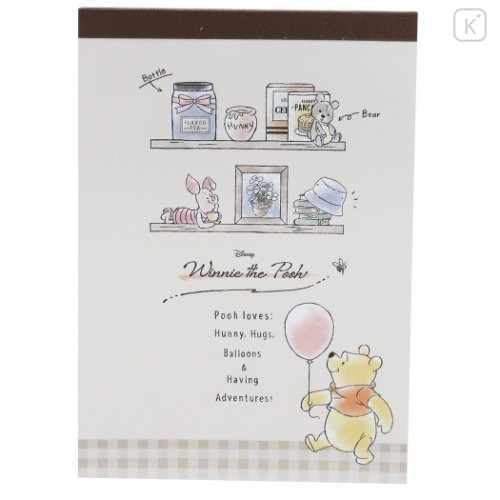 Japan Disney A6 Notepad - Winnie the Pooh - 1