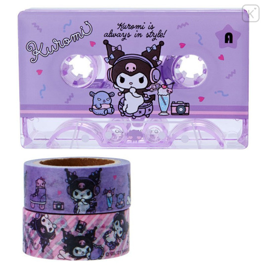 Japan Sanrio Cassette Washi Masking Tape Set - Kuromi - 1