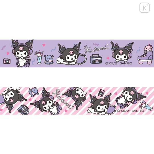 Japan Sanrio Cassette Washi Masking Tape Set - Kuromi - 6