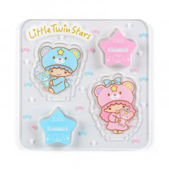 Japan Sanrio Acrylic Stand Stamp Set - Little Twin Stars Puff & Poff / 45th Anniversary