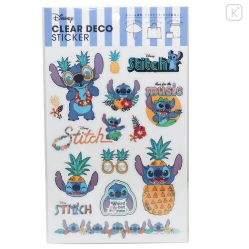 Japan Disney Clear Deco Sticker Stickers - Stitch - 1