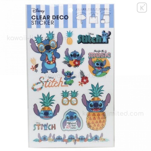 Japan Disney Clear Deco Sticker Stickers - Stitch