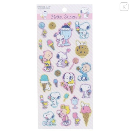 Japan Peanuts Glitter Sticker - Snoopy / Sweets - 1