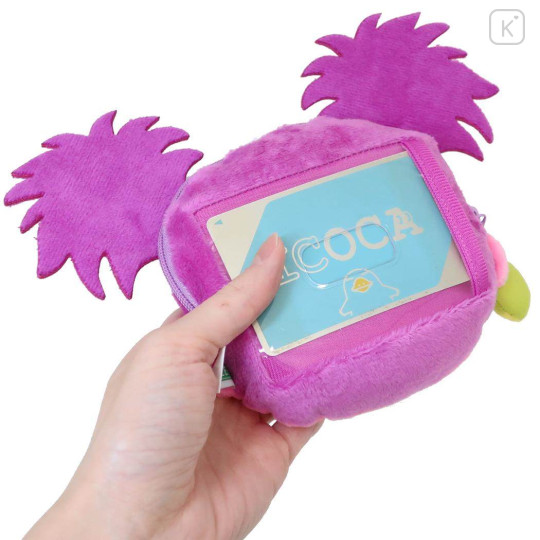 Japan Sesame Street Plush Pass Case Pouch with Reel - Abby Happy - 2