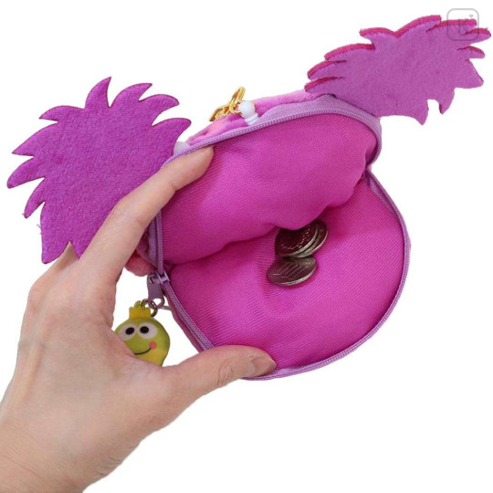 Japan Sesame Street Plush Pass Case Pouch with Reel - Abby Happy - 3