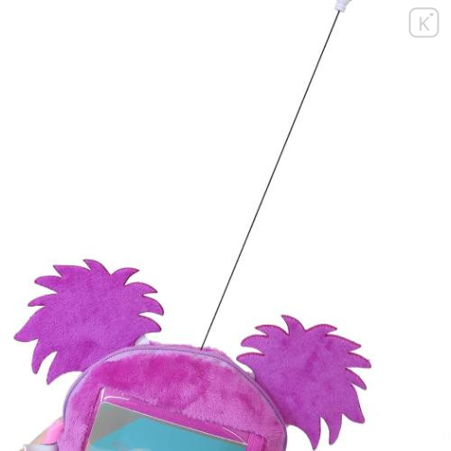 Japan Sesame Street Plush Pass Case Pouch with Reel - Abby Happy - 5