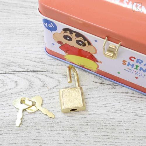 Japan Crayon Shin-chan Can Piggy Bank with Lock Case - Shinnosuke Nohara : Orange - 4
