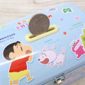 Japan Crayon Shin-chan Can Piggy Bank with Lock Case - Shinnosuke Nohara & Shiro : Blue - 4