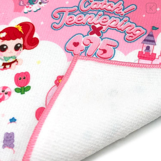 Japan Catch Teenieping Mini Towel Handkerchief - Characters Castle Pink - 2