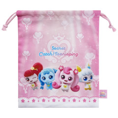 Japan Catch Teenieping Drawstring Bag (M) - Charcaters Pink