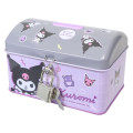 Japan Sanrio Can Piggy Bank with Lock Case - Kuromi : Baku Purple Grey - 1