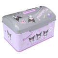 Japan Sanrio Can Piggy Bank with Lock Case - Kuromi : Baku Purple Grey - 2