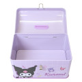 Japan Sanrio Can Piggy Bank with Lock Case - Kuromi : Baku Purple Grey - 3