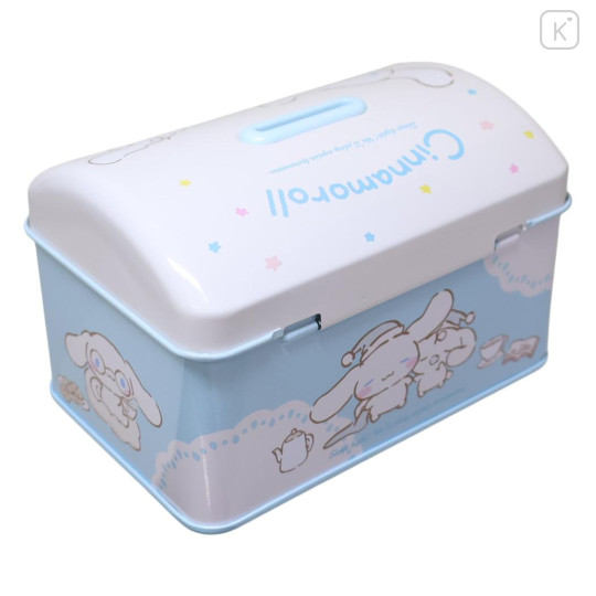 Japan Sanrio Can Piggy Bank with Lock Case - Cinnamoroll : Milk Blue - 2