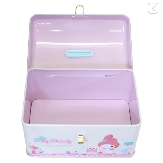 Japan Sanrio Can Piggy Bank with Lock Case - My Melody : Cake Party - 3