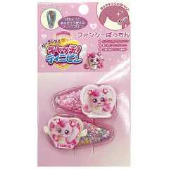 Japan Catch Teenieping Sequins Hair Clip Set - Heartsping Glitter Star Pink