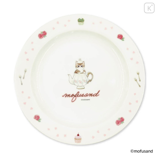 Japan Mofusand Porcelain Plate - Fairytale Cat Tea Party Pink - 1