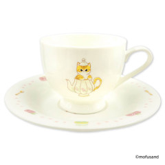 Japan Mofusand Teacup & Saucer Set - Fairytale Cat Tea Party Pink