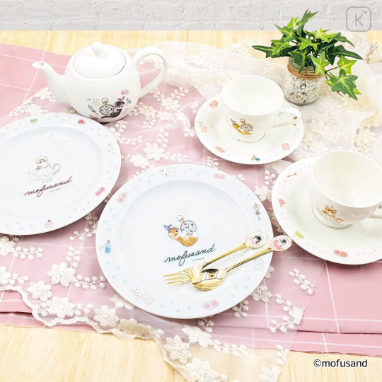 Japan Mofusand Teacup & Saucer Set - Fairytale Cat Tea Party Pink - 3