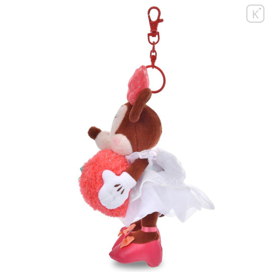 Japan Disney Store Plush Keychain - Minnie : Glossy Fruits Strawberry - 2
