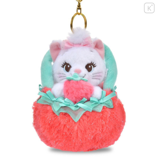 Japan Disney Store Plush Keychain - Marie : Glossy Fruits Strawberry - 1
