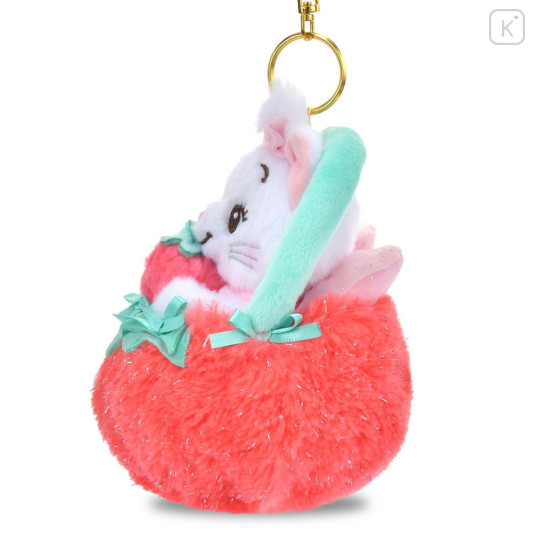 Japan Disney Store Plush Keychain - Marie : Glossy Fruits Strawberry - 2