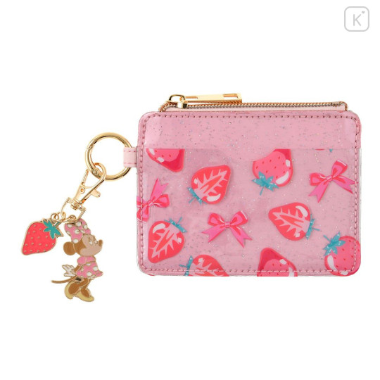 Japan Disney Store Pass Case Card Holder Pouch - Minnie : Glossy Fruits Strawberry - 1