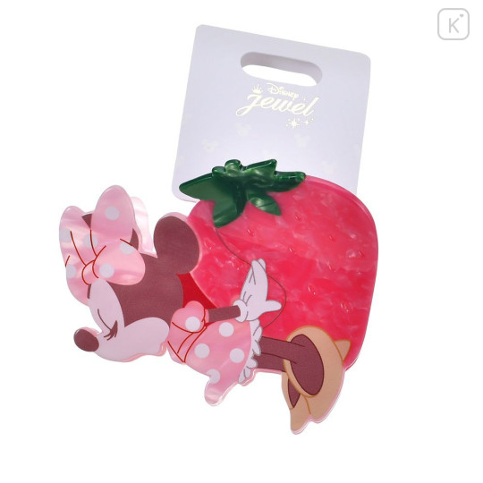 Japan Disney Store Marble Hair Claw Clip - Minnie : Glossy Fruits Strawberry - 2