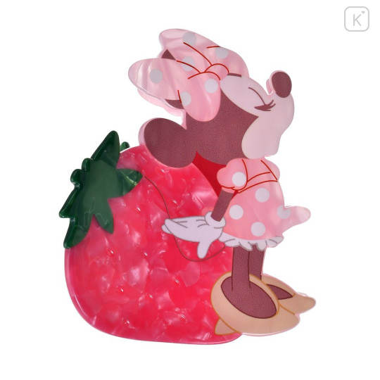 Japan Disney Store Marble Hair Claw Clip - Minnie : Glossy Fruits Strawberry - 3