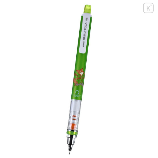 Japan Disney Store Kuru Toga Mechanical Pencil - Zootopia : Nick Wilde & Lemming Metallic Green - 2
