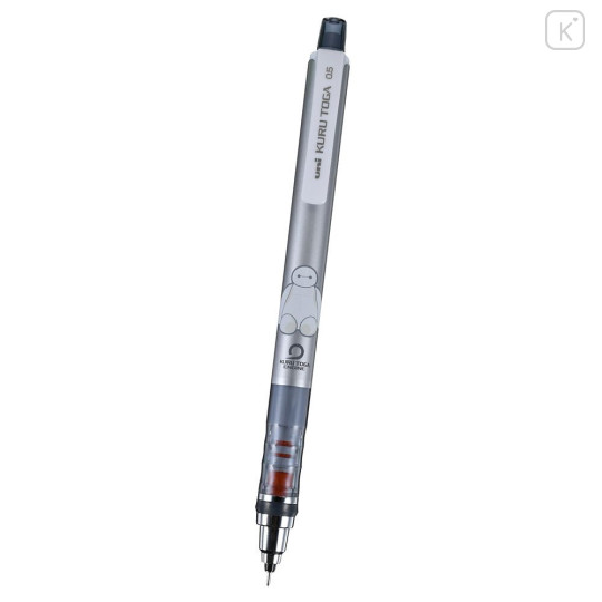 Japan Disney Store Kuru Toga Mechanical Pencil - Baymax : Metallic Silver - 2