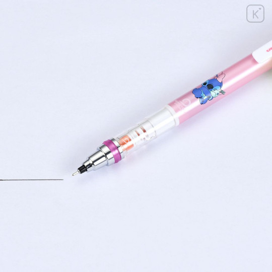 Japan Disney Store Kuru Toga Mechanical Pencil - Scrump & Stitch : Metallic Pink Ribbon - 6