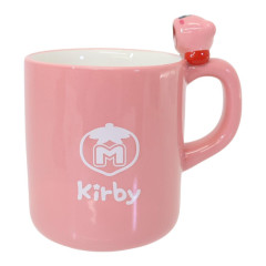 Japan Kirby 3D Porcelain Mug with Nokkari Figure - Kirby : Pokepeace Inhale Pink