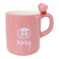Japan Kirby 3D Porcelain Mug with Nokkari Figure - Kirby : Pokepeace Inhale Pink - 1