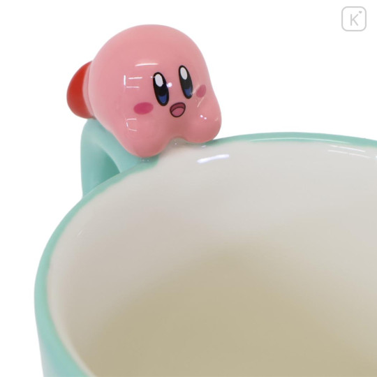 Japan Kirby 3D Porcelain Mug with Nokkari Figure - Kirby : Happy Mint - 3