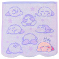 Japan Kirby Mini Towel Jacquard Handkerchief - Kirby & Waddle Dee : Good Night Purple - 1