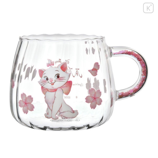 Japan Disney Store Glass Mug - Marie : Sakura Cherry Blossom - 1