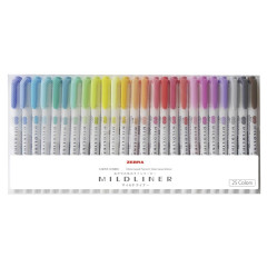 Japan Zebra Mildliner Double-sided Highlighter Set - 25 Colors