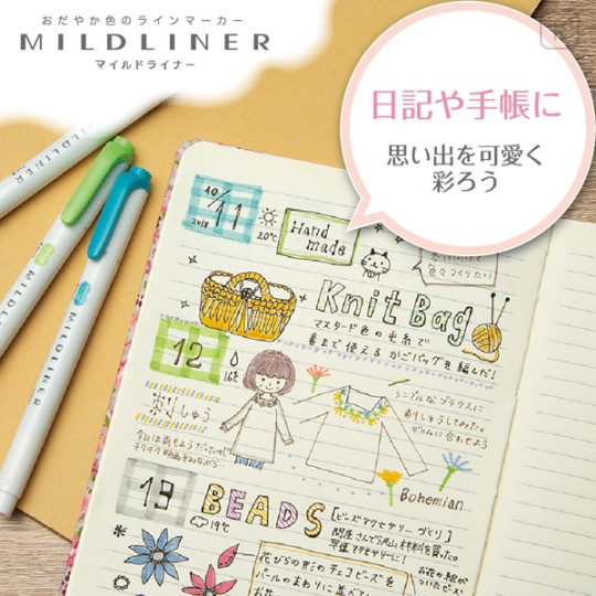 Japan Zebra Mildliner Double-sided Highlighter Set - 5 Friendly Colors - 2